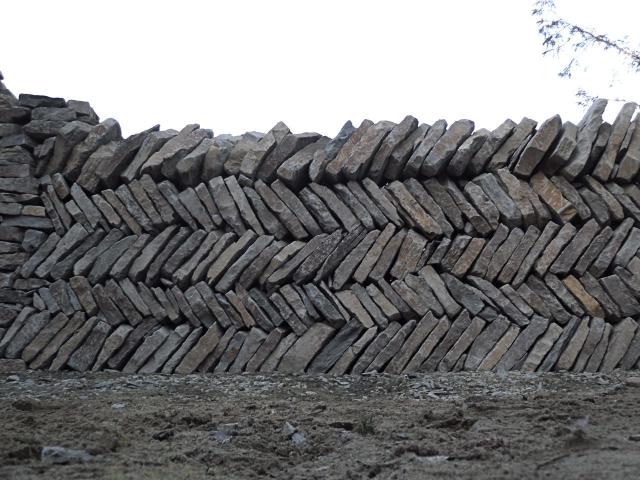 Herringbone dry stone wall at Feb 21-22 2010 Workshop in BC